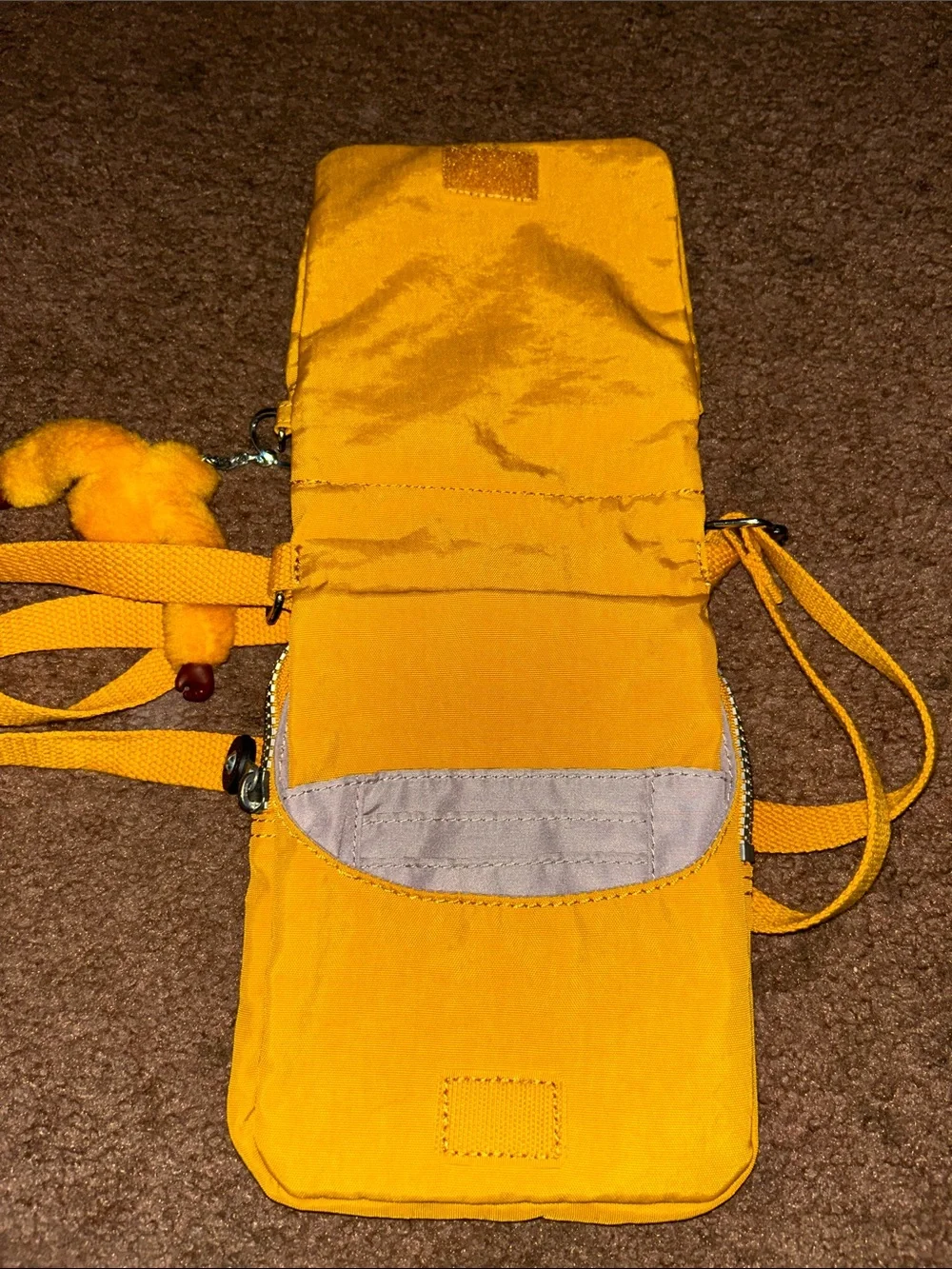 Kipling Yellow Crossbody with Monkey Charm